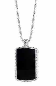 EFFY Men's Sterling Silver Onyx Pendant Necklace