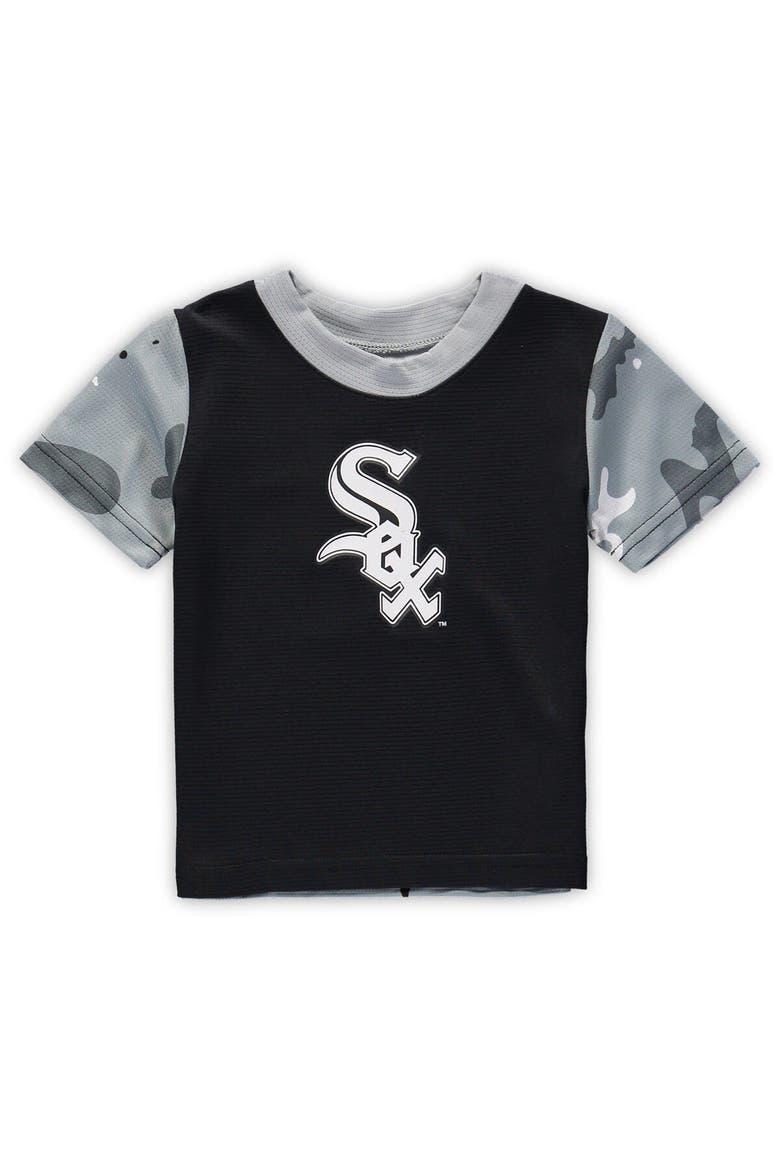 Newborn & Infant Black Chicago White Sox Pinch Hitter T-Shirt & Shorts Set, Alternate, color, Black