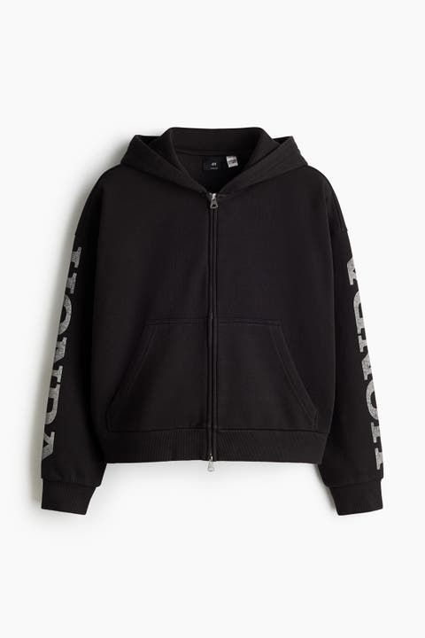 Oversized Fit Printed Zip-through Hoodie