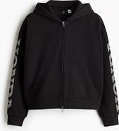 H&M Oversized Fit Printed Zip-through Hoodie