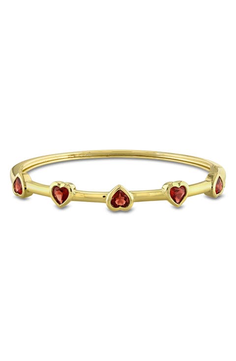 Garnet Heart Station Bangle