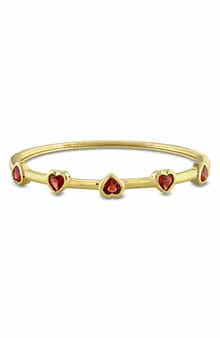 Garnet Heart Station Bangle