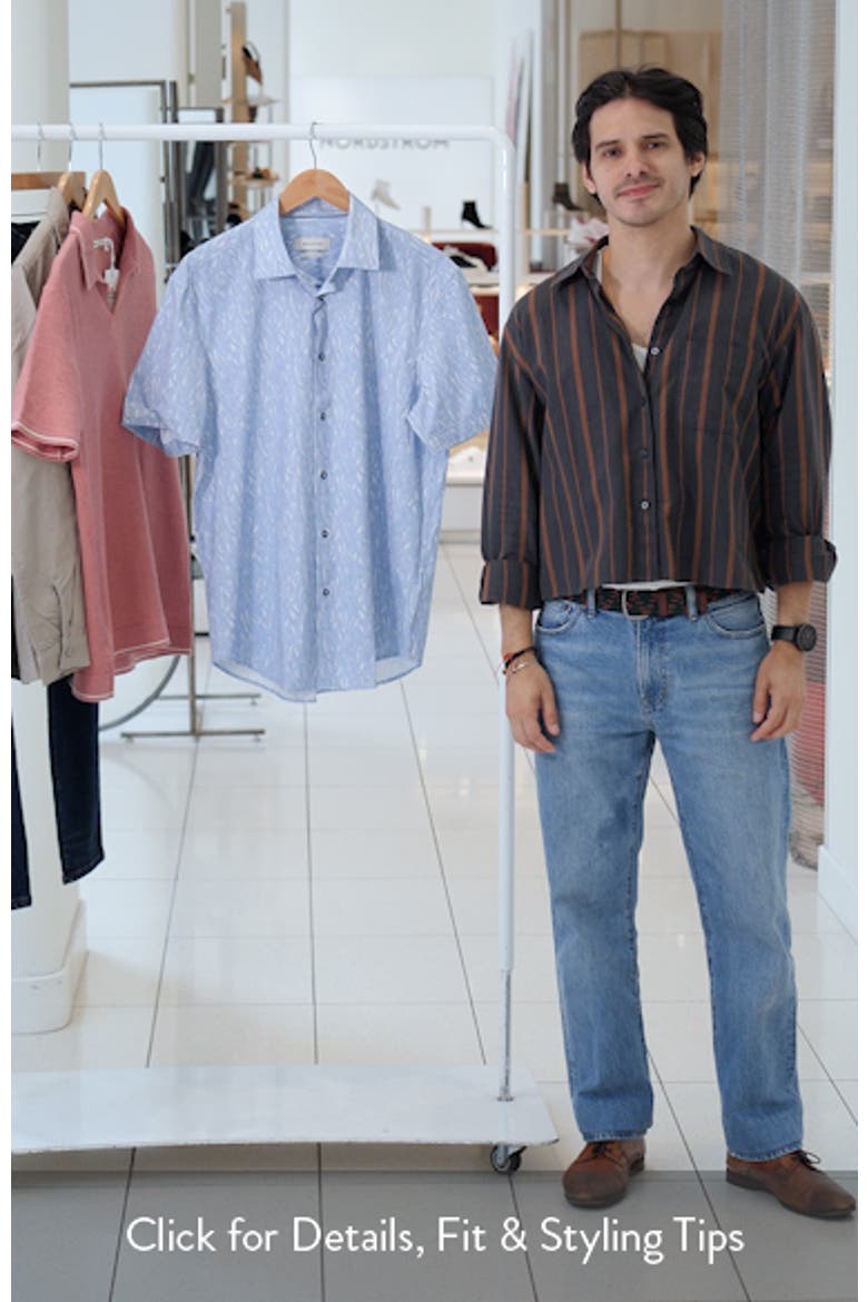 Miles OoohCotton® Leaf Print Short Sleeve Button-Up Shirt video