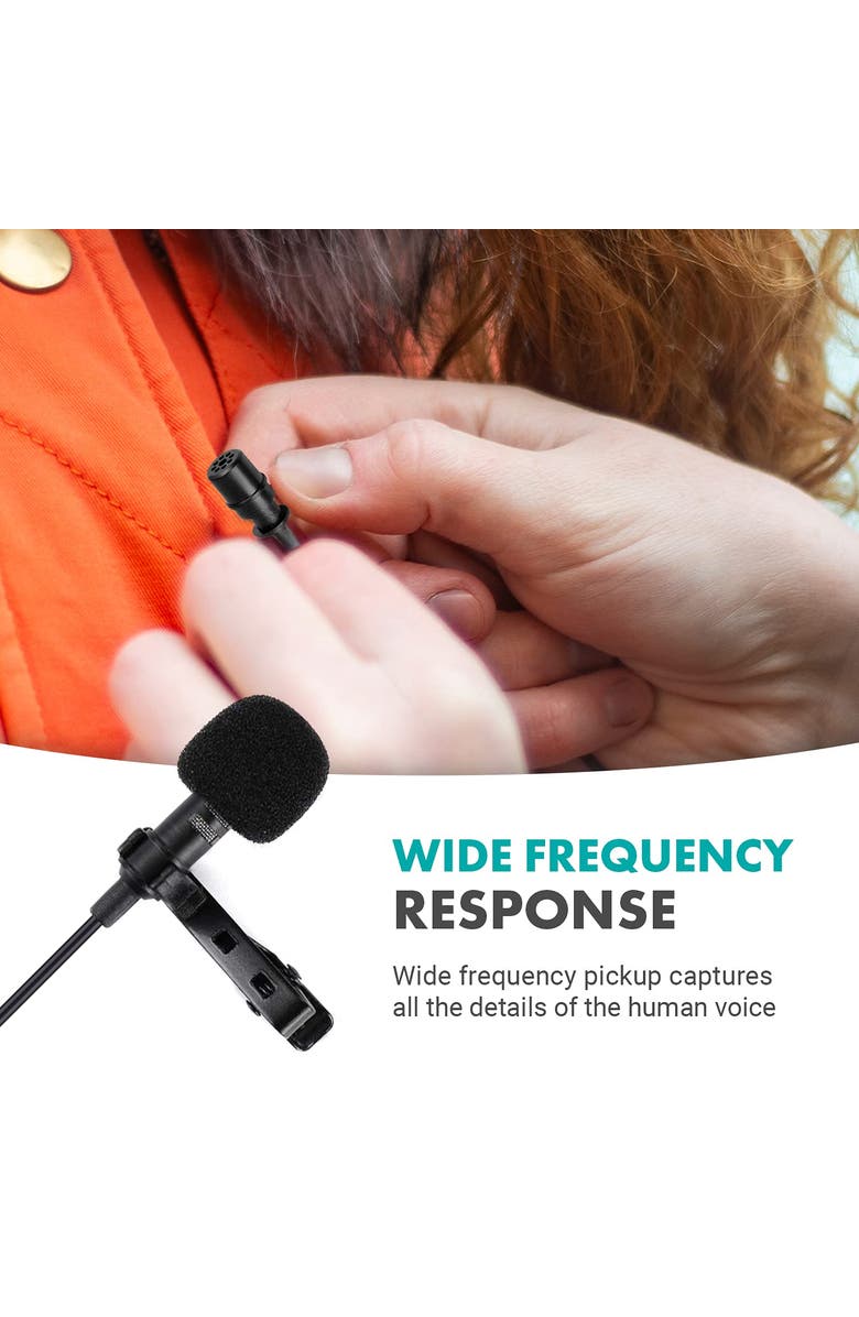 MOVO LV4-C Cardioid XLR Lavalier Microphone - Phantom Powered, Alternate, color, Black