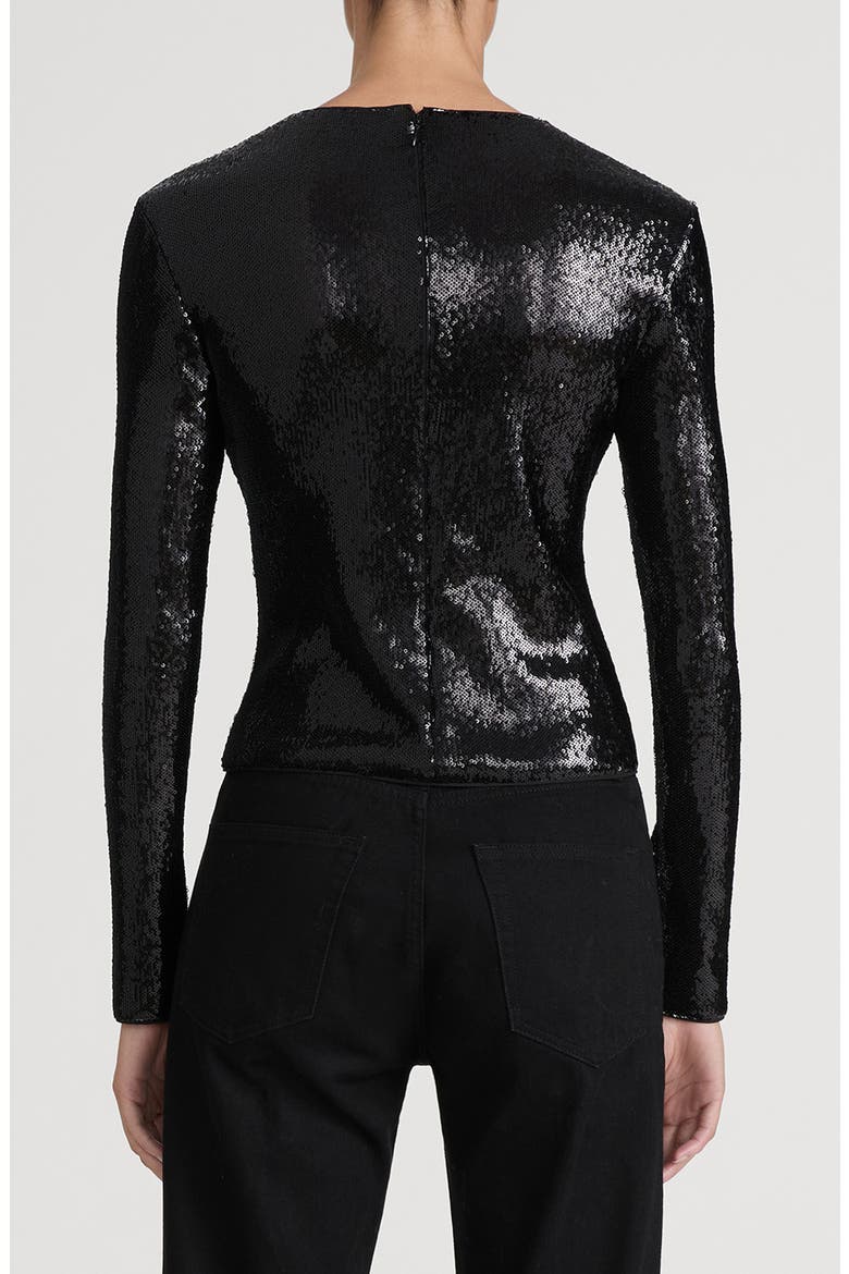 The Micro Sequined Top, Alternate, color, BLACK