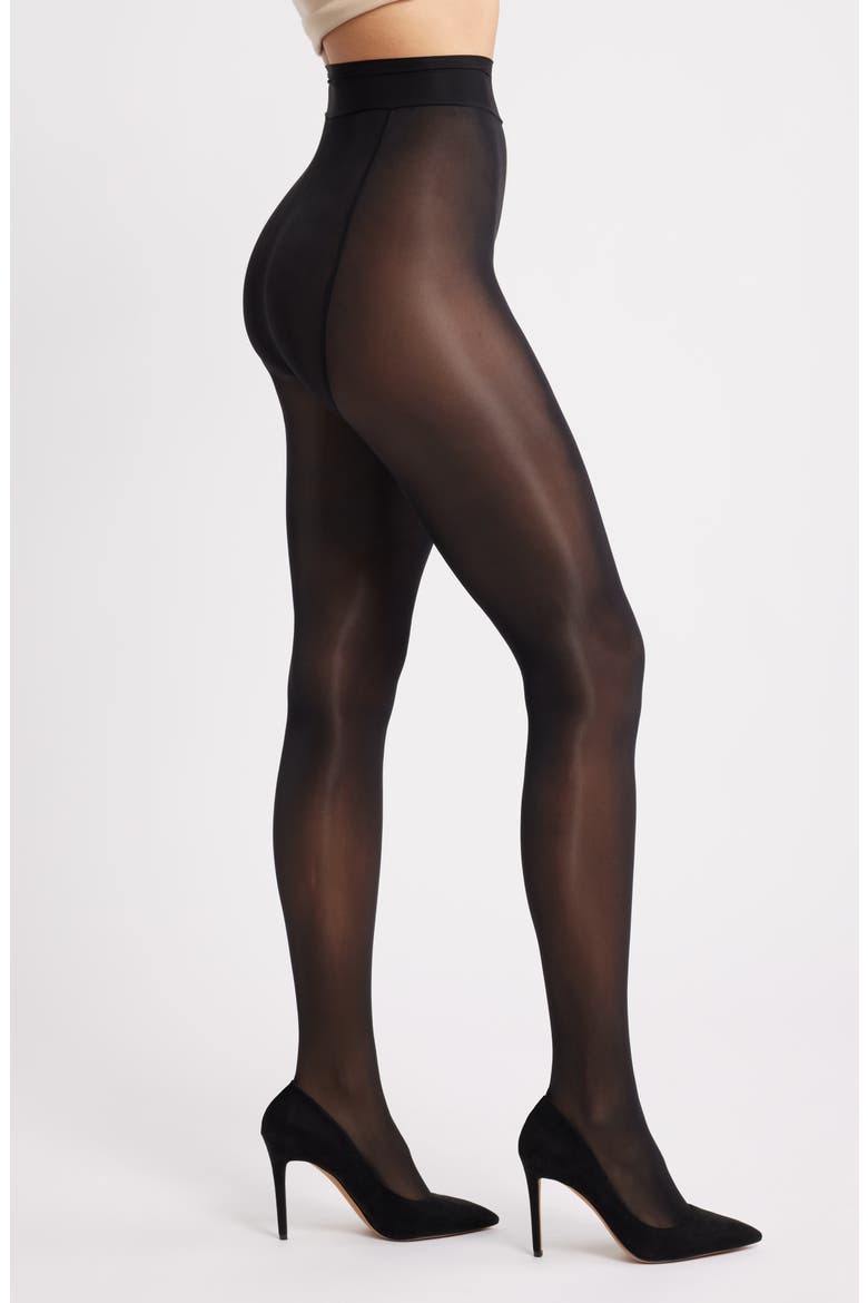 2-Pack Luminous Glazed Finish 15-Denier Sheer, Main, color, BLACK