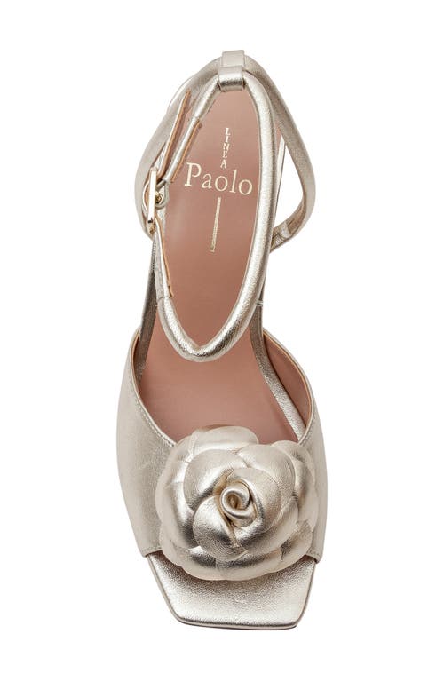 Linea Paolo Heather Ankle Strap Sandal In Light Gold