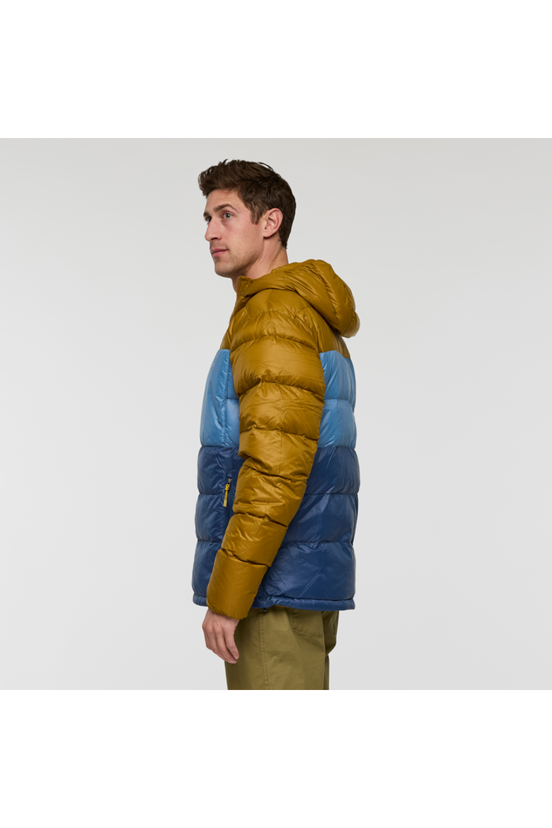 Fuego Max Down Hooded Jacket - Men's, Alternate, color, Bronze/Deep Sea