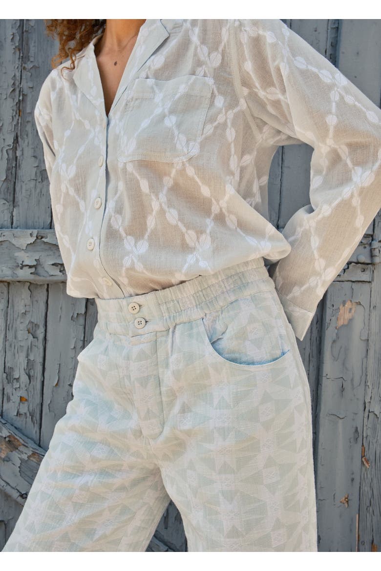 Pascal Button Fly Pants, Alternate, color, Calm