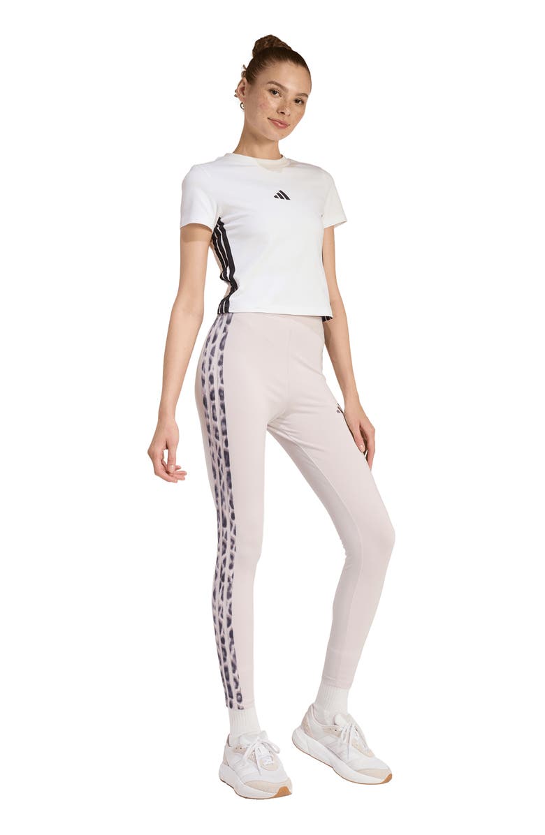 adidas 3-Stripe Leggings, Alternate, color, Ice Purple/ Multicolor