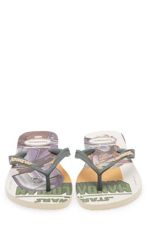 Havaianas Star Wars Flip Flop In Beige/dark Green