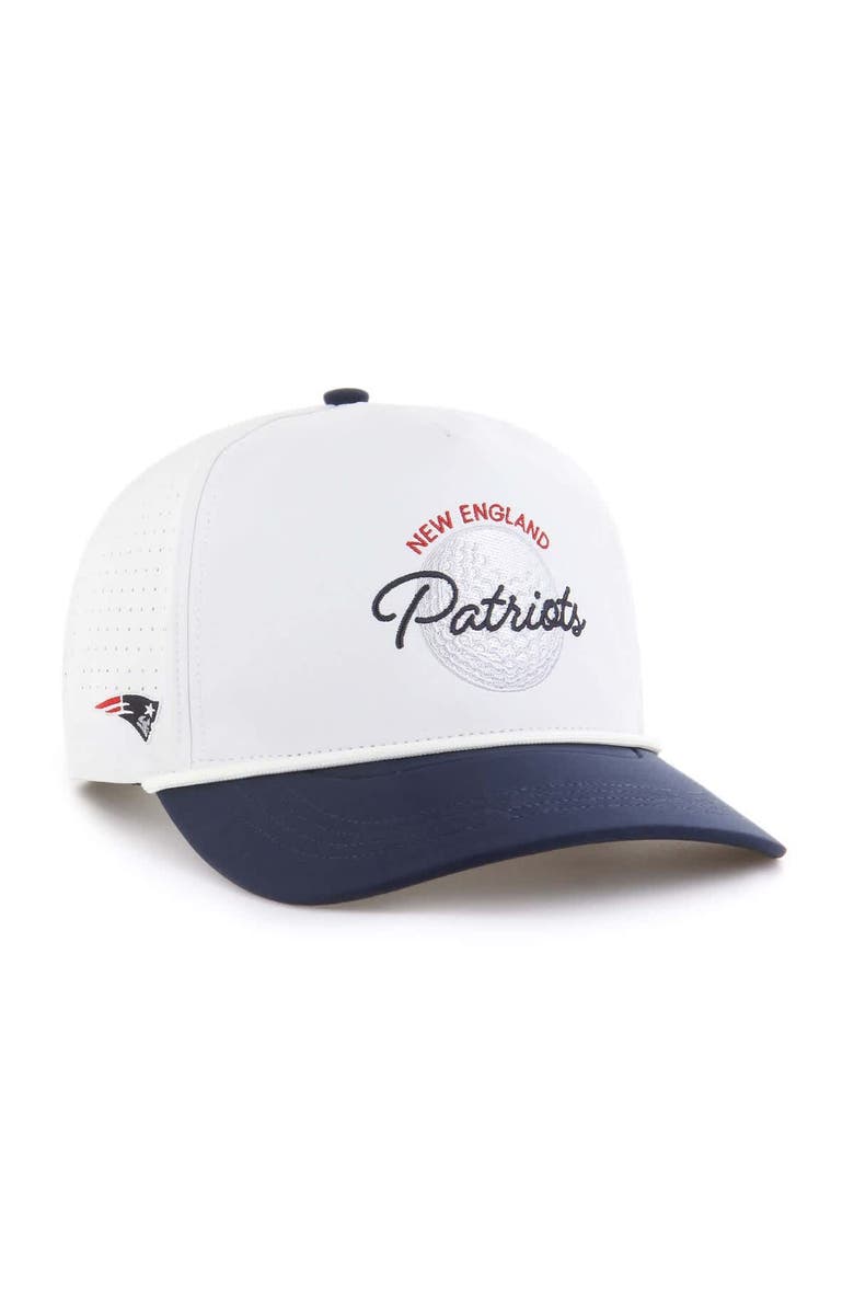 '47 Men's '47 White/Navy New England Patriots Gimmie Golf Hitch Rope Adjustable Hat, Main, color, 