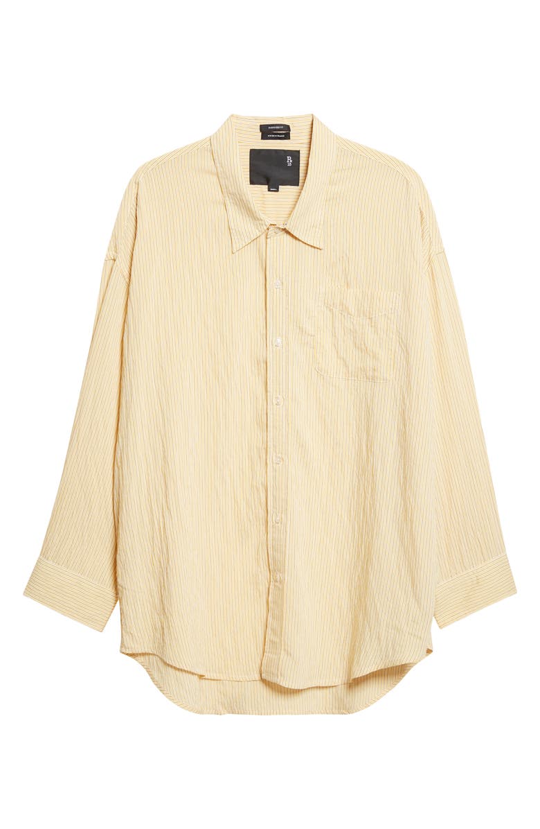 R13 Stripe Button-Up Shirt, Alternate, color, Orange Stripe