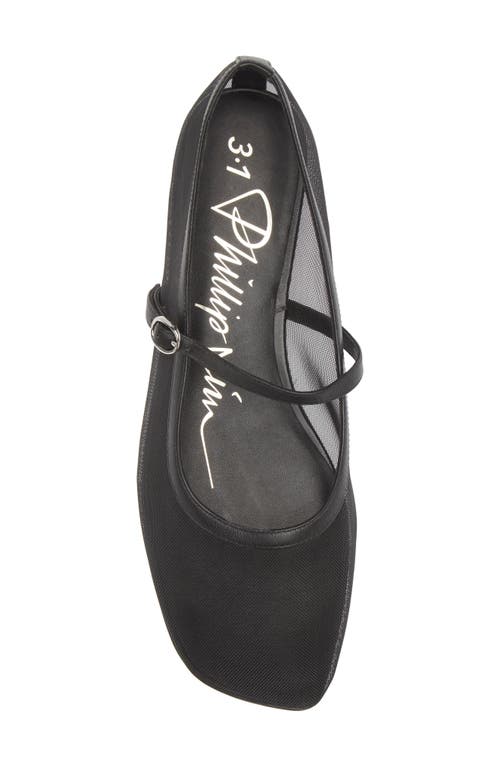 3.1 Phillip Lim Mesh Mary Jane Flat In Black