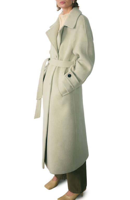 MANGO MANGO BELTED OVERSIZE WOOL BLEND COAT 