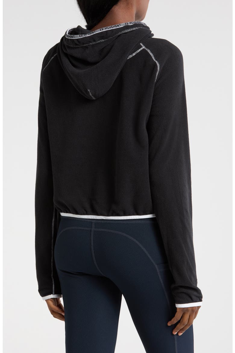 FP Movement Care on the Run Fleece Funnel Neck Hoodie, Alternate, color, BLACK
