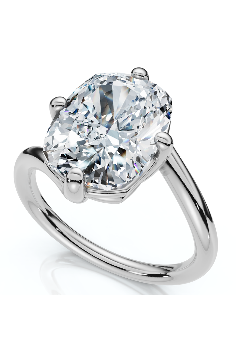 Certified 4Ct Atelier Solitaire Diamond Engagement Ring 14k Gold Lab Grown, Alternate, color, 14k White Gold