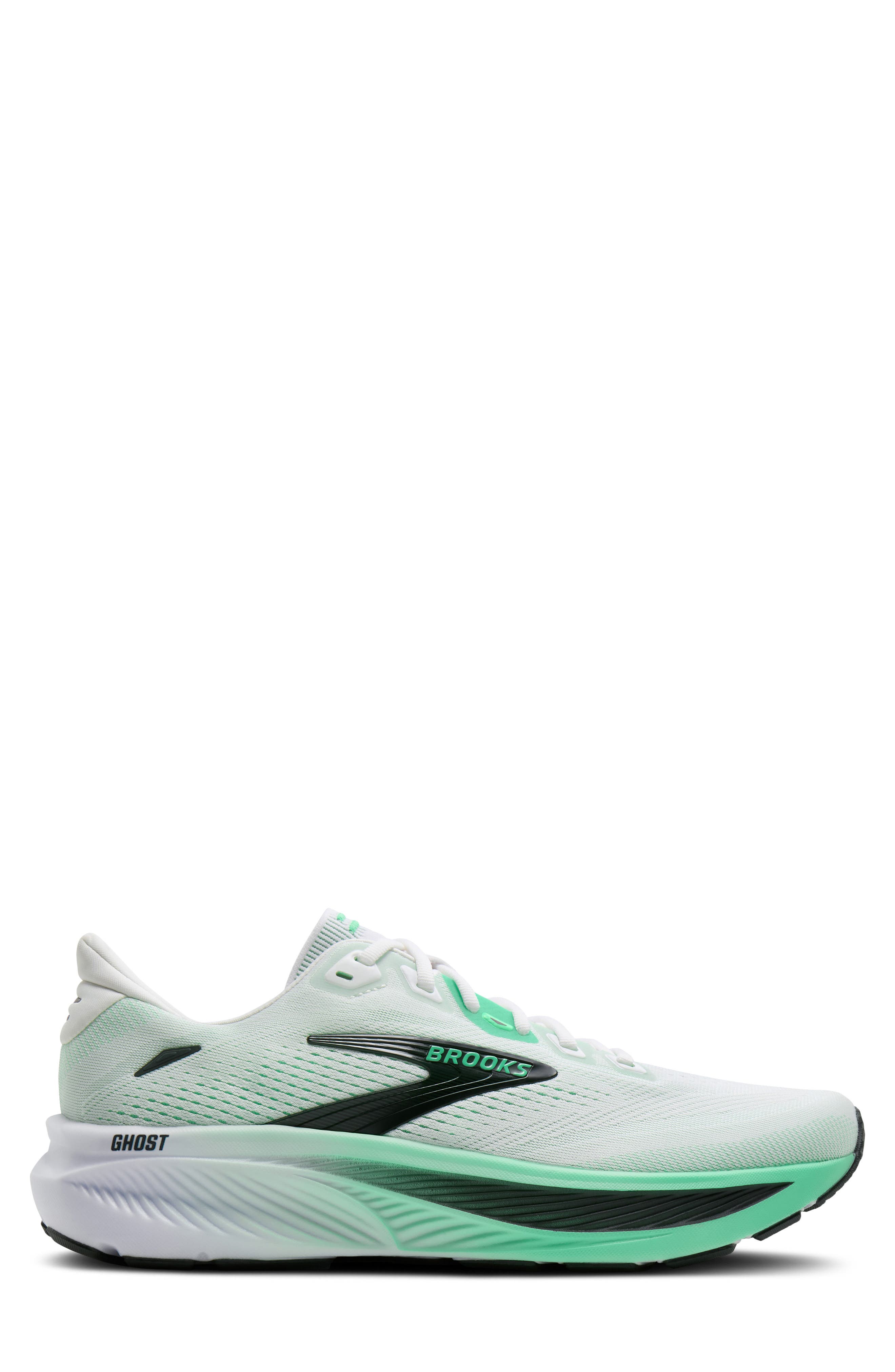 Ghost 18 Running Shoe, Alternate, color, WHITE/ SPRING BUD/ SPRUCE