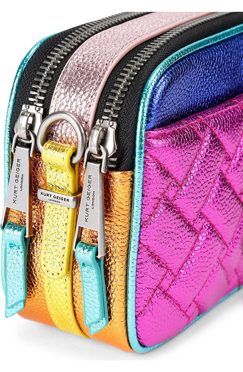 Kurt Geiger London Kensington Leather Camera Crossbody Bag, Alternate, color, Pink Multi