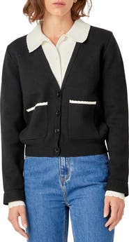 English Factory Scallop Detail Cardigan