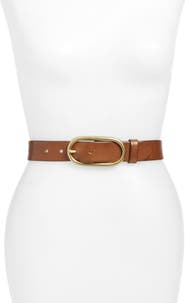 Treasure & Bond Oval Buckle Leather Belt