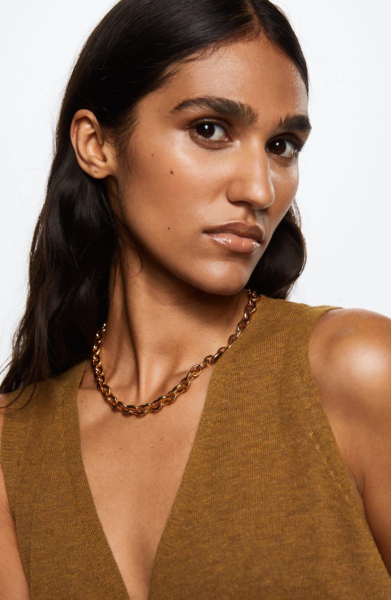 MANGO Oversize Button Front Sweater Vest, Alternate, color,