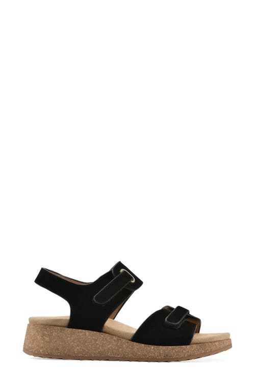 Cliffs By White Mountain Gelato Wedge Sandal In Black Suede
