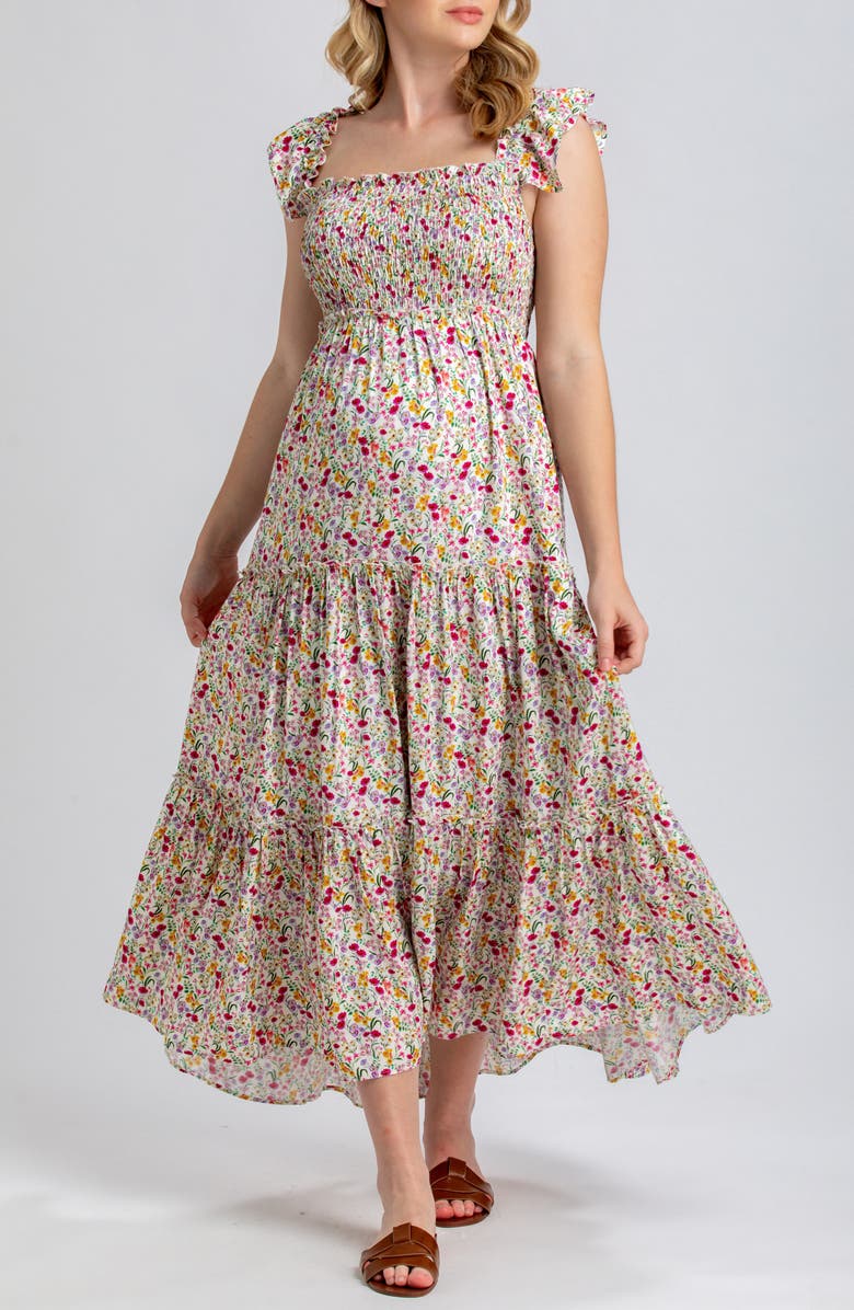 PIETRO BRUNELLI MATERNITY Chloe Floral Tiered Maternity Maxi Dress, Alternate, color,