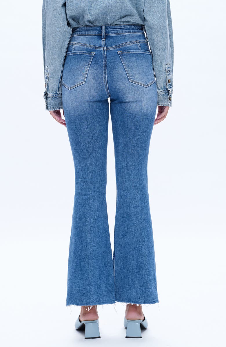 Bayeas Seamed High Waist Raw Hem Flare Jeans, Alternate, color, 