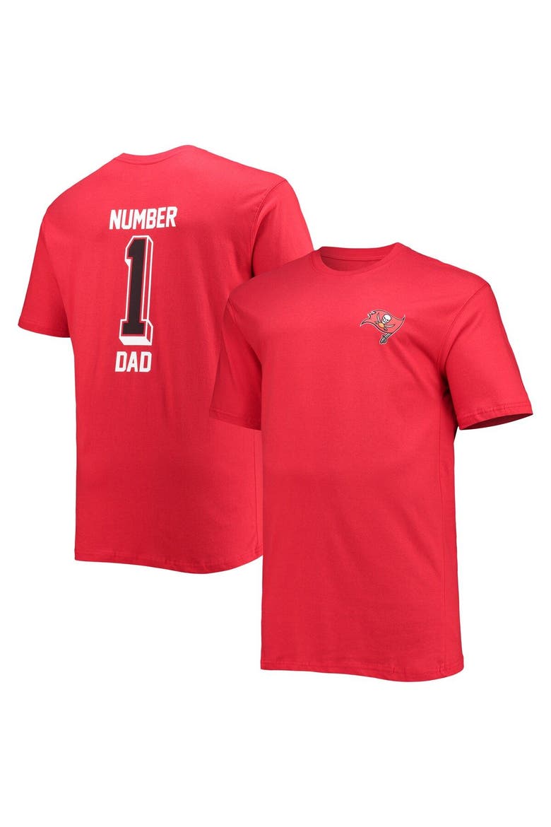 Men's Fanatics Branded Red Tampa Bay Buccaneers Big & Tall #1 Dad 2-Hit T-Shirt, Main, color, Red