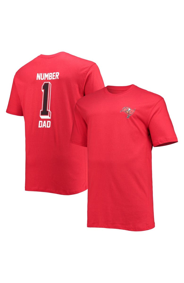 FANATICS Men's Fanatics Branded Red Tampa Bay Buccaneers Big & Tall #1 Dad 2-Hit T-Shirt, Main, color, 