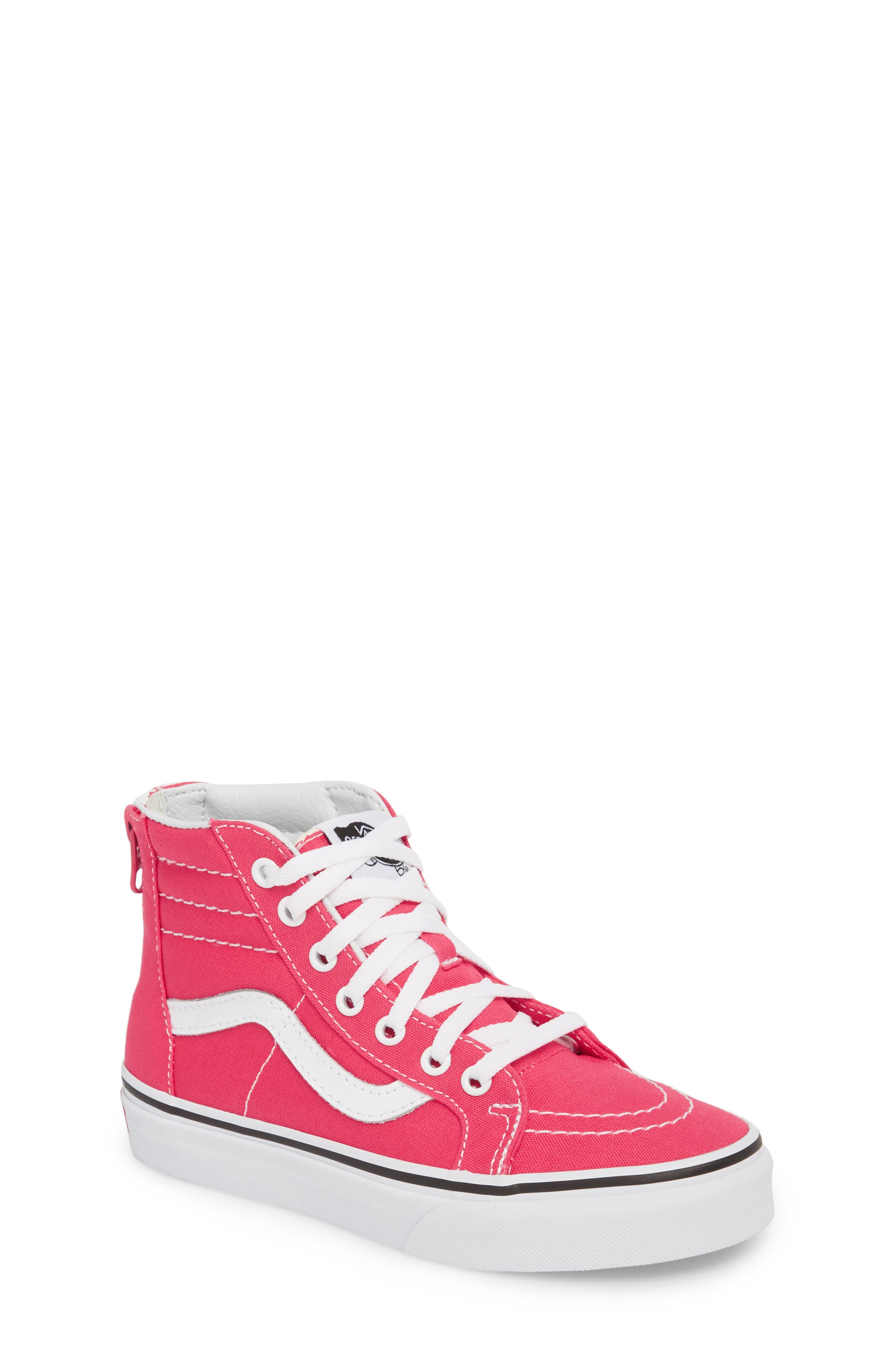 Sk8-Hi Zip Sneaker, Main, color, AZALEA/ TRUE WHITE