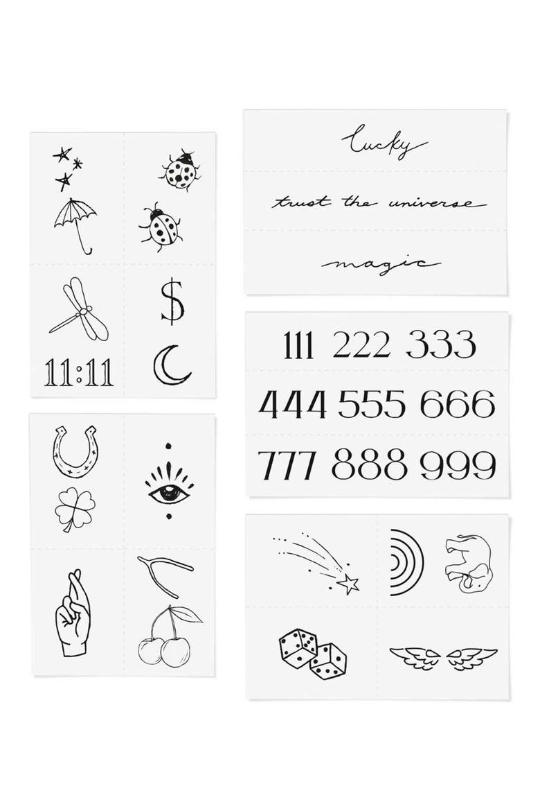 Lucky Girl Temporary Tattoos, Alternate, color, BLACK