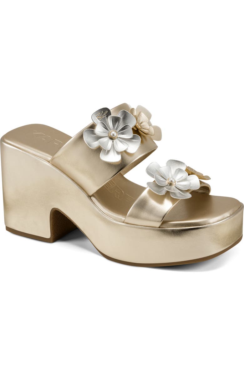 KARL LAGERFELD PARIS Marcelline Platform Slide Sandal, Main, color, White Gold