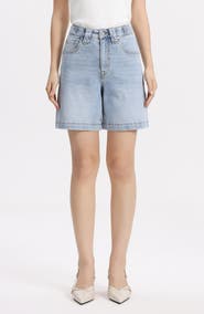 Bayeas High Waist Mid Thigh Denim Shorts