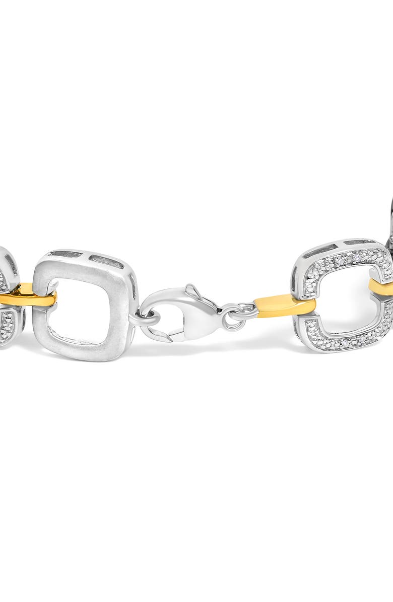 Haus of Brilliance Silver Diamond Accent Open Box Link Bracelet, Alternate, color, Yellow