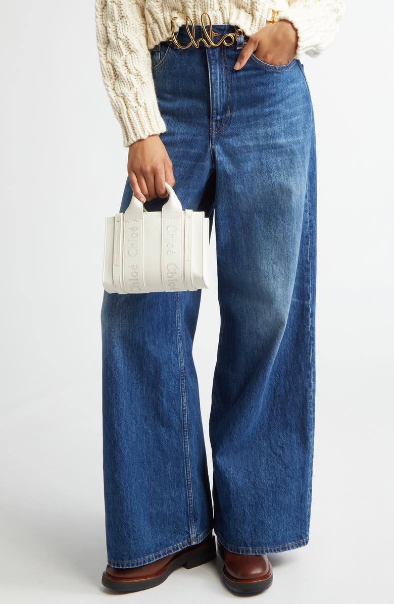 Chloé Mini Woody Leather Tote, Alternate, color,