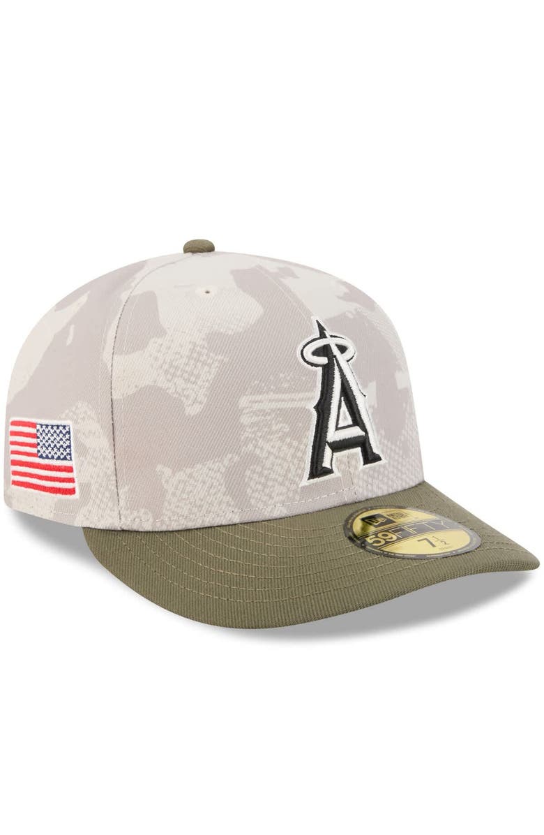 New Era Men's New Era Light Beige/Olive Los Angeles Angels 2025 Armed Forces Day 59FIFTY Fitted Hat, Main, color, Light Beige