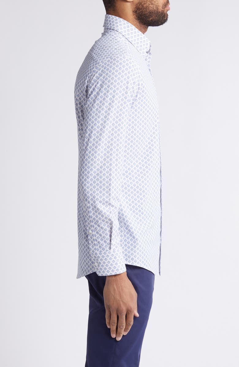 Mizzen+Main Monaco Trim Fit Botanic Print Performance Button-Up Shirt, Alternate, color, 