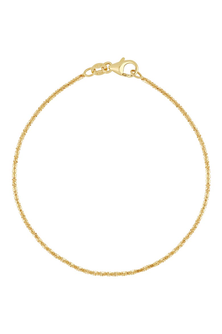 14K Gold Dainty Beaded Chain Bracelet, Main, color, 14K YELLOW GOLD