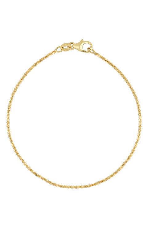 14K Gold Dainty Beaded Chain Bracelet