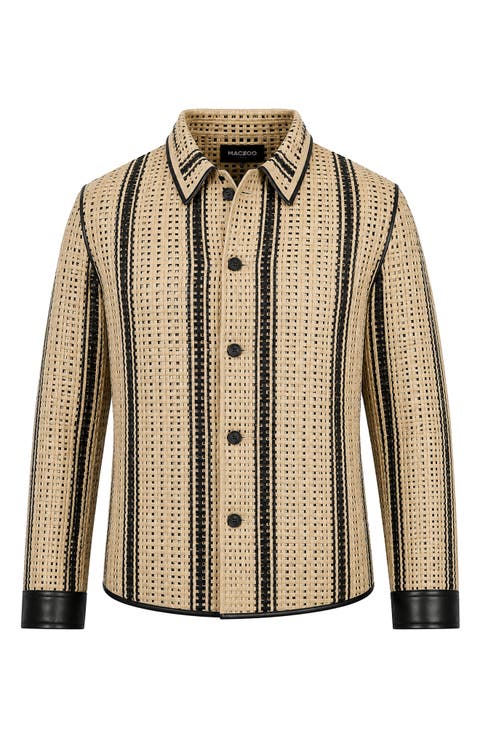 Woven Leather Jacket