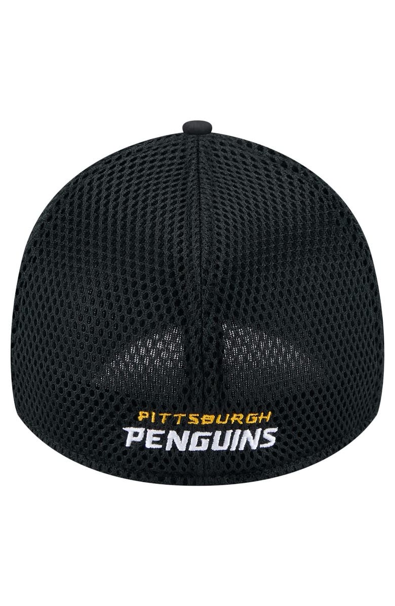 New Era Men's New Era  Black Pittsburgh Penguins Linear Featherweight 39THIRTY Flex Hat, Alternate, color, 
