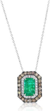SOUZANA by Suzy Levian 14K Gold 2.26ct Emerald & 0.91cttw Diamond Pendant Necklace