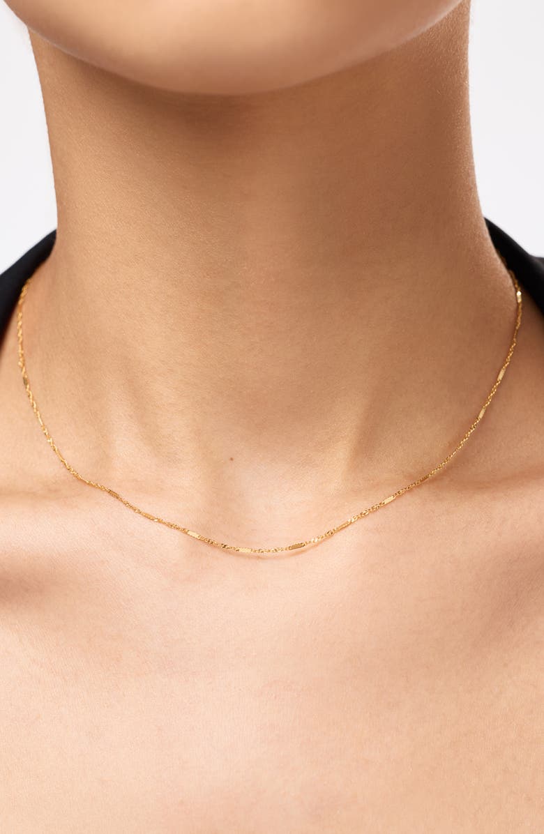 Ana Luisa Solid Yellow Gold - Singapore Chain Necklace, Alternate, color, Gold