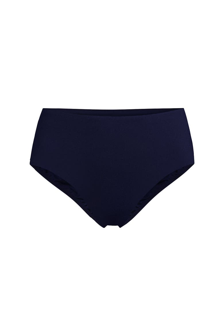 Plus Size Mid Rise Classic Bikini Bottoms, Alternate, color, Deep Sea Navy