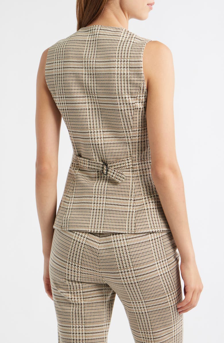 rag & bone Irina Ponte Longline Vest, Alternate, color, Tan Multi