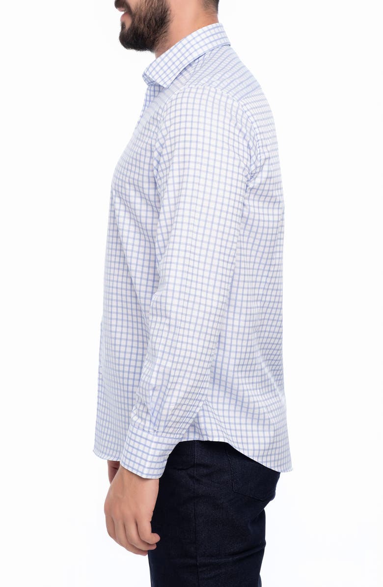 VELLAPAIS Carlton Slim Fit Cotton Dress Shirt, Alternate, color, Blue