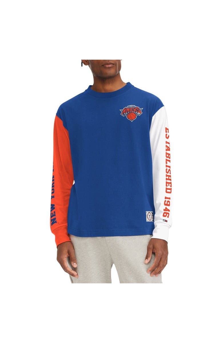 TOMMY JEANS Men's Tommy Jeans Royal New York Knicks Richie Color Block Long Sleeve T-Shirt, Main, color, Royal