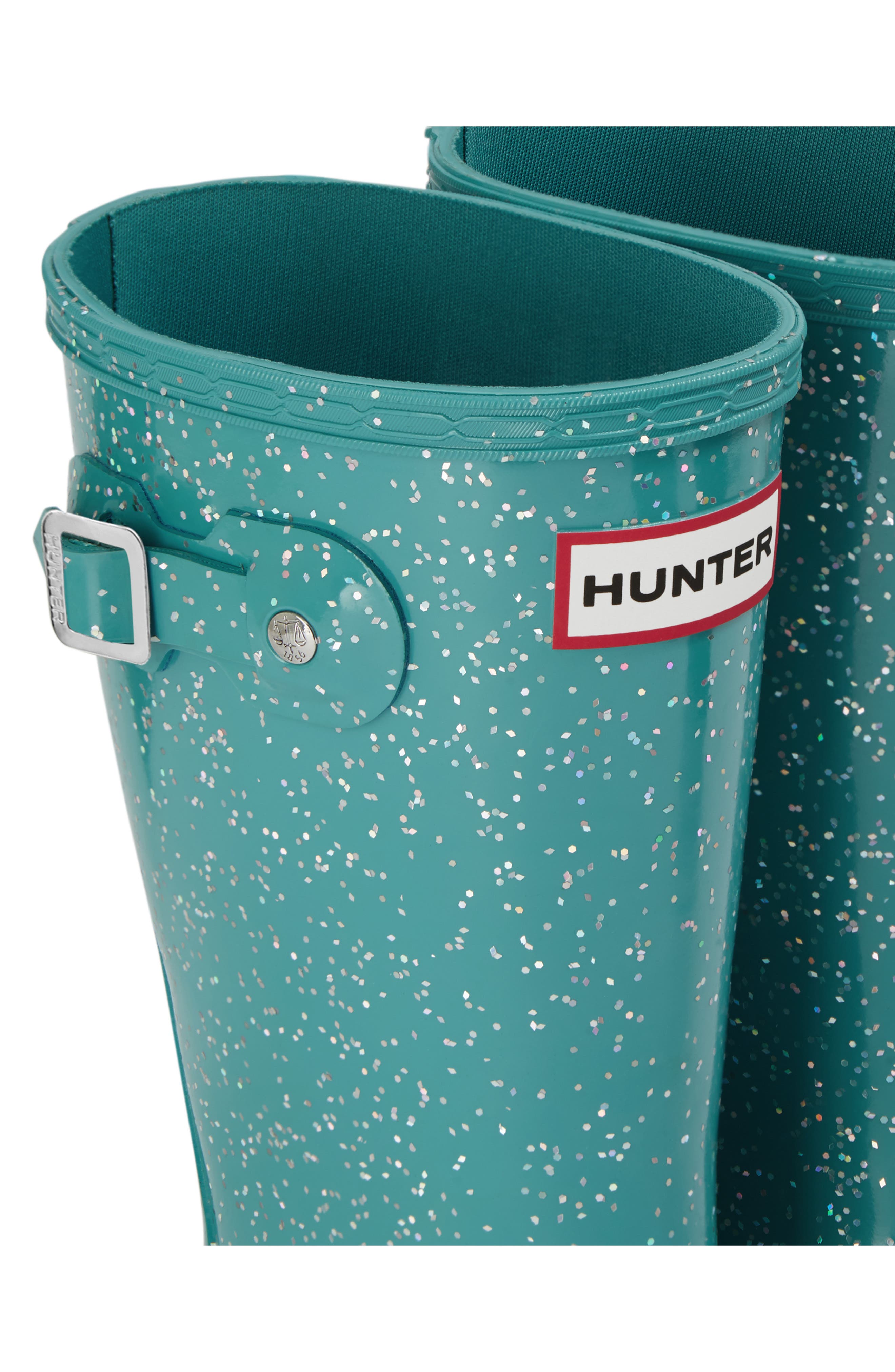Kids' Original Giant Glitter Waterproof Rain Boot, Alternate, color, BLUE SPRUCE